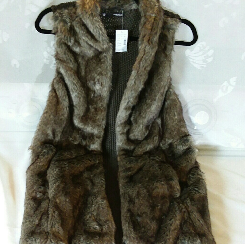 Maurice faux fur sweater vest.